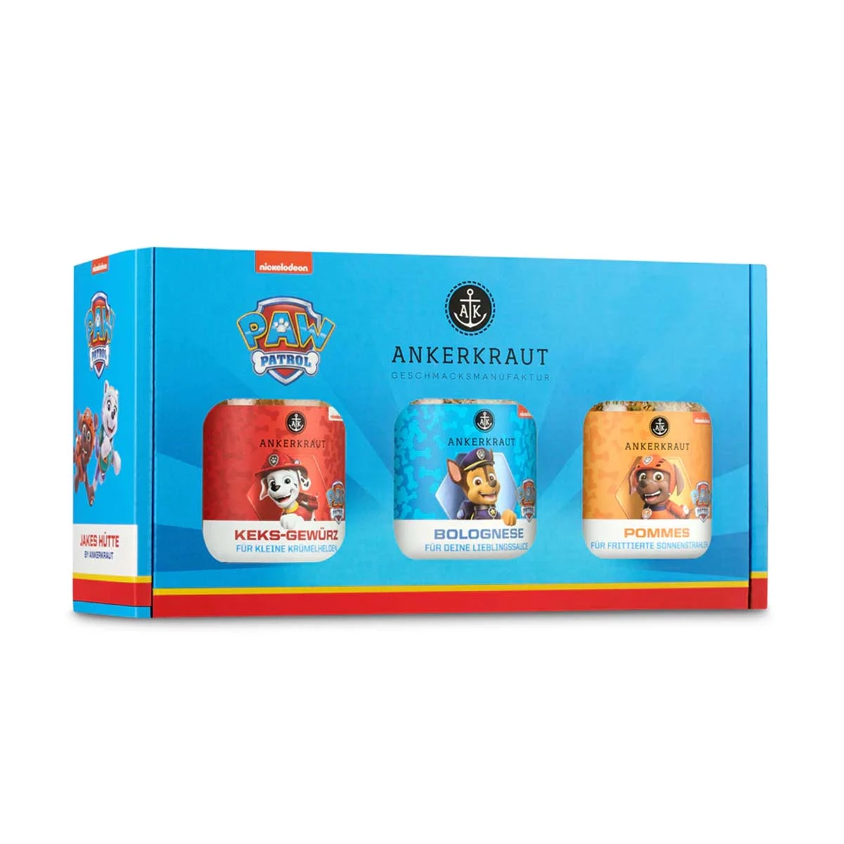 Ankerkraut Jakes Hütte, Paw Patrol Gewürz Set Mit 3 Korkengläsern 3 Ankerkraut Jakes Hütte, Paw Patrol Gewürz Set Mit 3 Korkengläsern