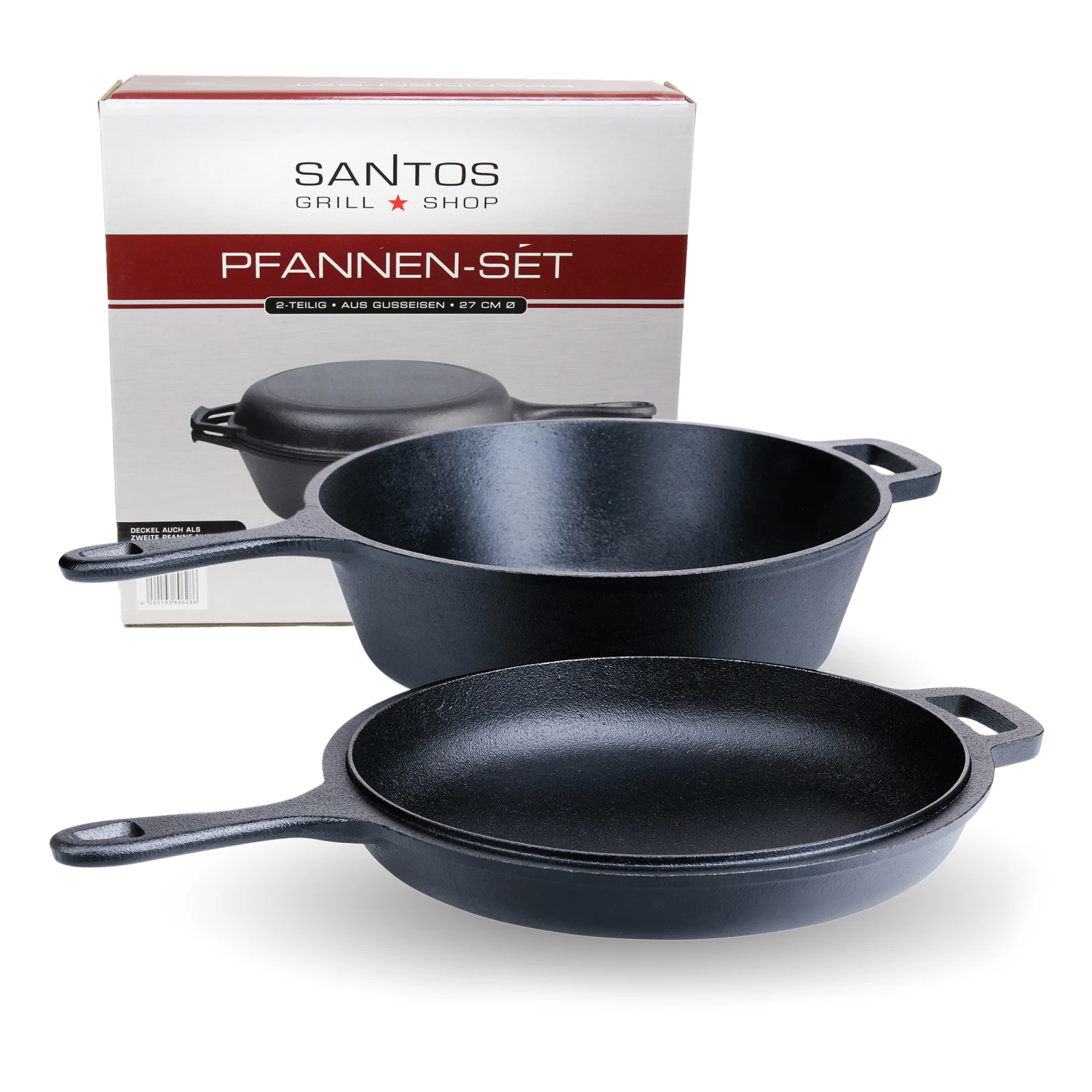 SANTOS Pfannenset 2-teilig Gusseisen, Ø 27 Cm 9 SANTOS Pfannenset 2-teilig Gusseisen, Ø 27 Cm – Bild 7