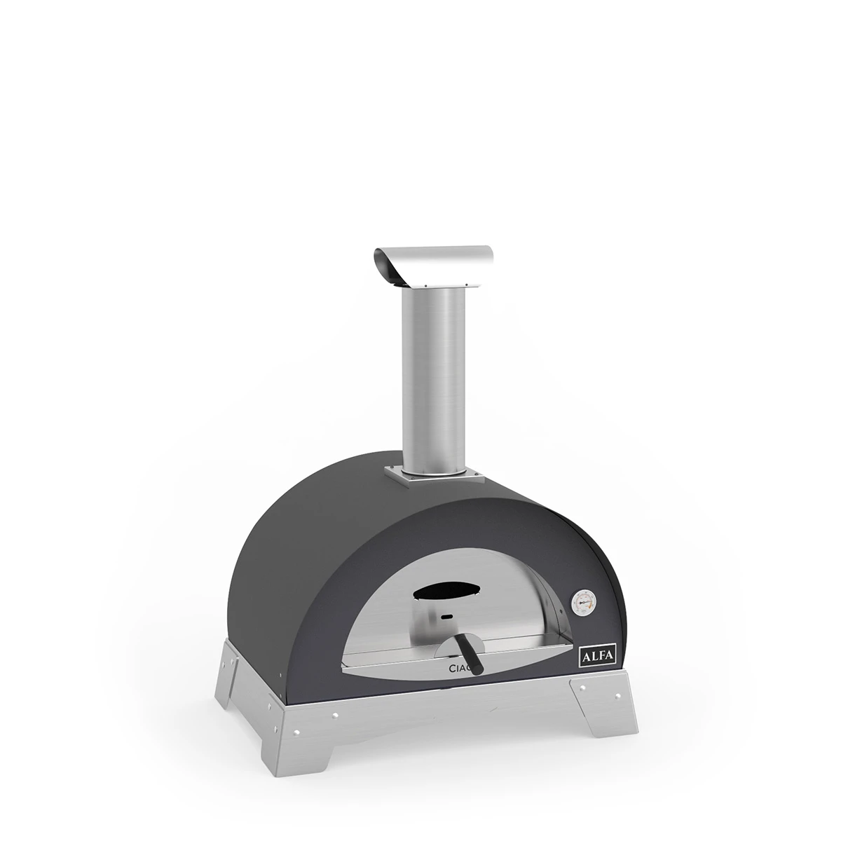 Alfa Forni Pizzaofen Moderno Ciao 2 Pizze, Holz-Backofen, Grau 3 Alfa Forni Pizzaofen Moderno Ciao 2 Pizze, Holz-Backofen, Grau