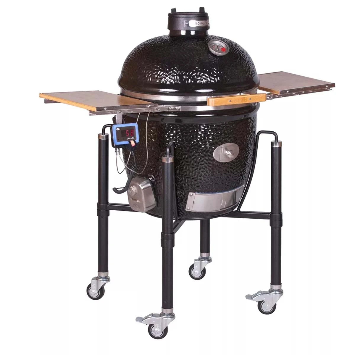Monolith Classic BBQ Guru Pro 2.0 Inkl. Gestell & Seitentische, Schwarz + DigiQ DX3 4 Monolith Classic BBQ Guru Pro 2.0 Inkl. Gestell & Seitentische, Schwarz + DigiQ DX3 – Bild 2