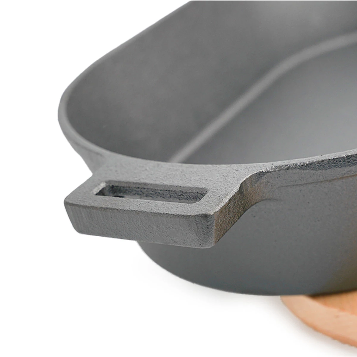 SANTOS Gusseiserne Grillpfanne, Oval Mit Abnehmbarem Griff, 36 X 19 Cm 3 SANTOS Gusseiserne Grillpfanne, Oval Mit Abnehmbarem Griff, 36 X 19 Cm