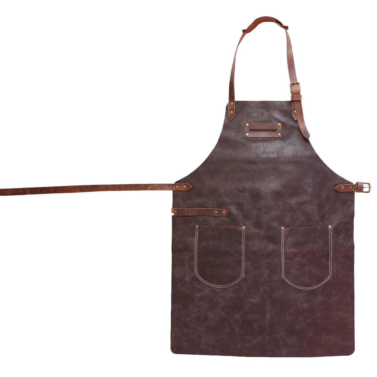 Feuermeister Lederschürze In Braun Mit Taschen, Gr. 2 4 Feuermeister Lederschürze In Braun Mit Taschen, Gr. 2 – Bild 2