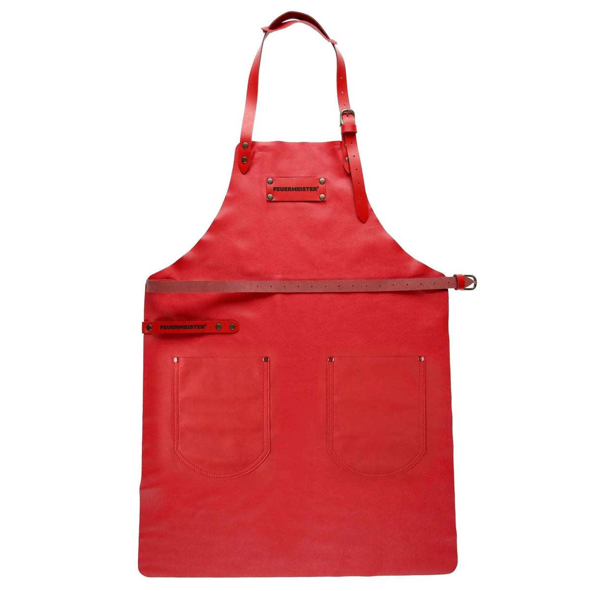 Feuermeister Lederschürze Rot Gr. 1, Mit 2 Taschen 3 Feuermeister Lederschürze Rot Gr. 1, Mit 2 Taschen