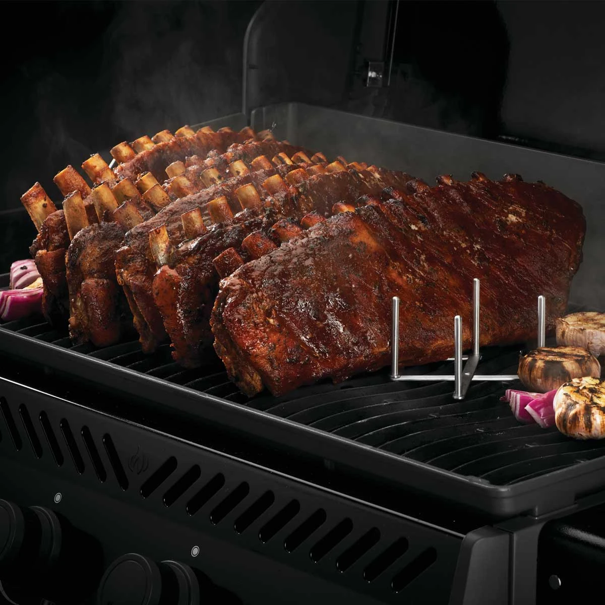 Napoleon Edelstahl Spare-Rib-Halter, Verstellbar 3 Napoleon Edelstahl Spare-Rib-Halter, Verstellbar