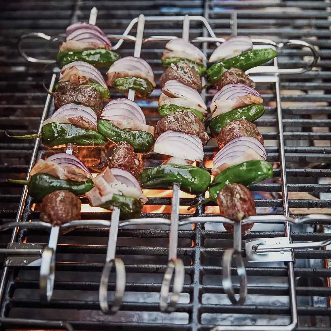 SANTOS 6-teiliges Schaschlik-Set Mit Gestell, Edelstahl 6 SANTOS 6-teiliges Schaschlik-Set Mit Gestell, Edelstahl – Bild 4