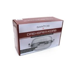 SANTOS XS Drehspieß Korb Grillkorb Für Schmale Grills, Edelstahl
