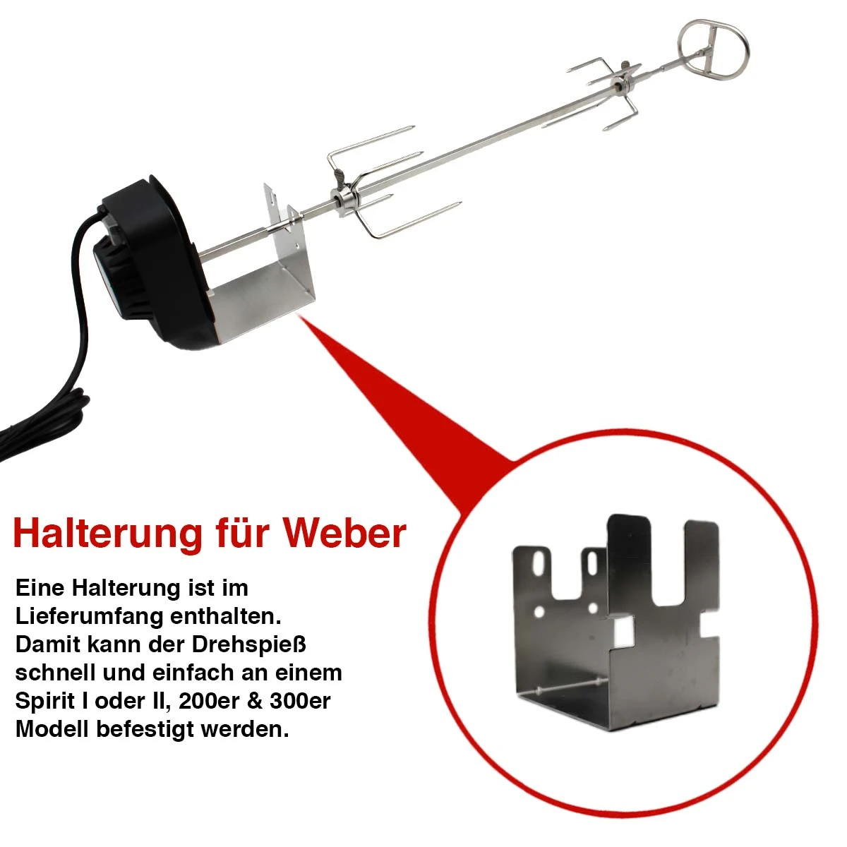 SANTOS Drehspieß Für Weber Genesis II 200er Und 300er 3 SANTOS Drehspieß Für Weber Genesis II 200er Und 300er