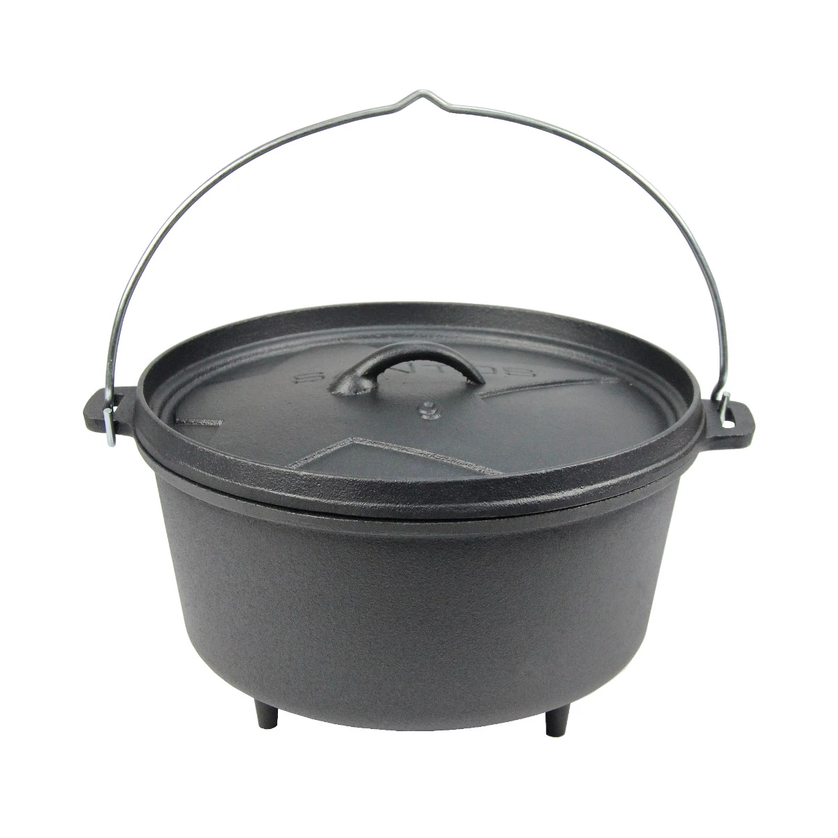 SANTOS Dutch Oven Feuertopf Schmortopf Camp Oven Ca. 8 Liter / 9 Qt Mit Füßen 4 SANTOS Dutch Oven Feuertopf Schmortopf Camp Oven Ca. 8 Liter / 9 Qt Mit Füßen – Bild 2