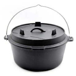 SANTOS Dutch Oven Feuertopf Schmortopf Camp Oven Ca. 8,5 Liter / 9 Qt (ohne Füße) -GrillMeister Geschäft santos dutch oven feuertopf schmortopf camp oven ca 8 liter 9 qt ohne fue e 1d91bd73ef56c85a454734afc12b3570