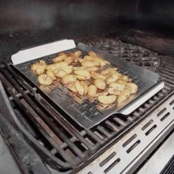 SANTOS Gemüsekorb XXL / Grillpfanne Edelstahl, 44,5 X 30 cm -GrillMeister Geschäft santos edelstahl grillschale mit griffen 66061eb6c1aa5cf1df44a01c6a69ea30