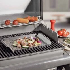 SANTOS Gemüsekorb XXL / Grillpfanne Edelstahl, 44,5 X 30 cm -GrillMeister Geschäft santos edelstahl grillschale mit griffen 7383f97400e59f34c07b905f1746e221