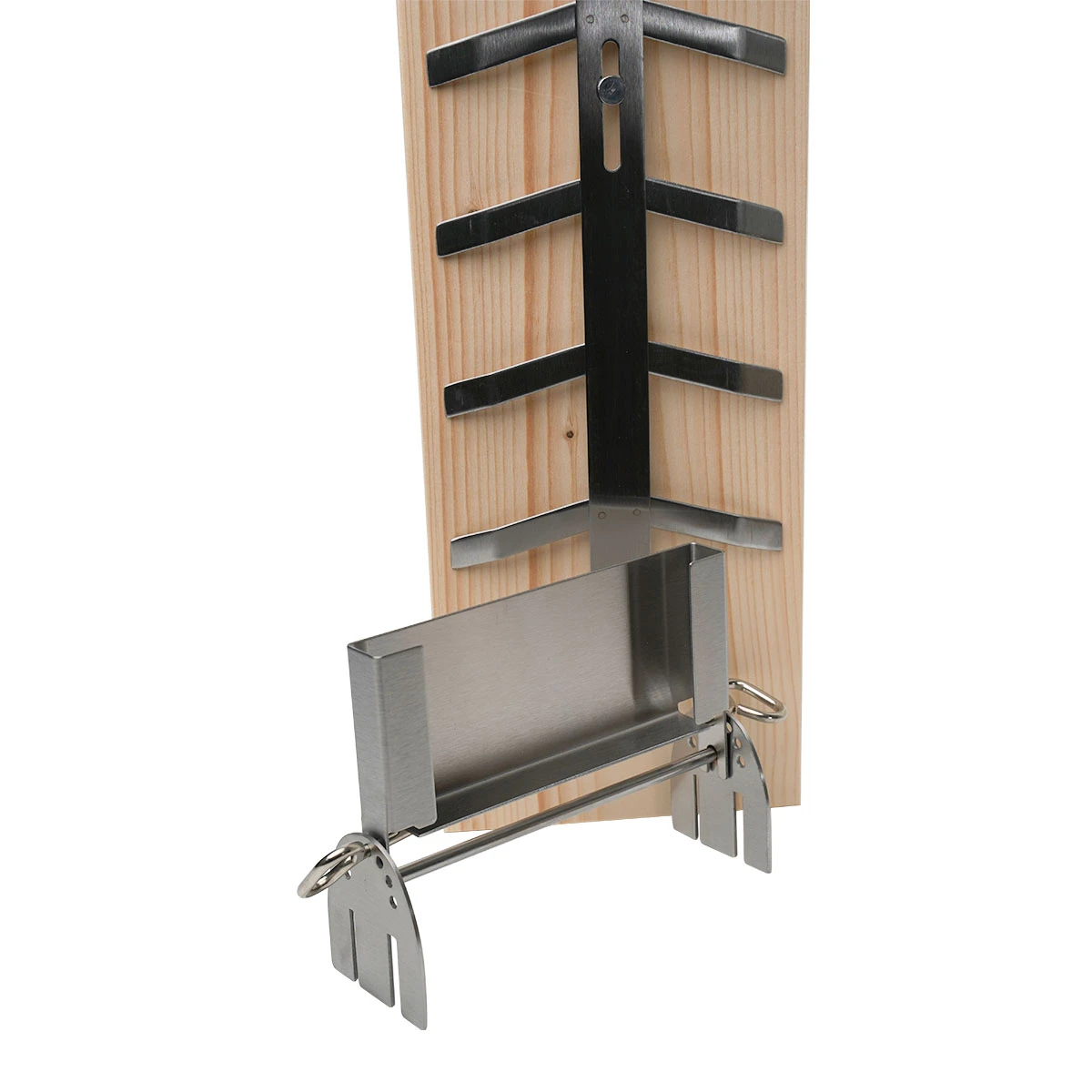 SANTOS Flammlachshalter Aus Edelstahl Inkl. Flammlachsbrett Aus Zedernholz 10 SANTOS Flammlachshalter Aus Edelstahl Inkl. Flammlachsbrett Aus Zedernholz – Bild 8