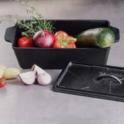 SANTOS Kastenform K4 Mit Deckel, Aus Gusseisen, 34 X 13 Cm -GrillMeister Geschäft santos kastenform k4 mit deckel aus gusseisen dfc956a1243ae873e50c20455f937c79