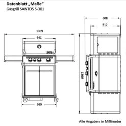 SANTOS S-301 Mit Seitenkocher, Edelstahl -GrillMeister Geschäft santos s 301 edelstahl e24ab8f184ebcc4f984be7df9ab918c4