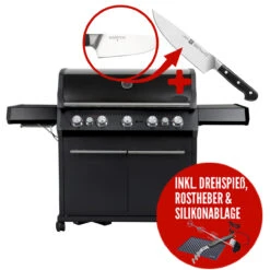 SANTOS S-518 All Black Mit Seiten- Und Heckbrenner, Schwarz, Inkl. Drehspieß, Rostheber & Silikonablage & Graviertes ZWILLING Pro Messer 37 SANTOS S-518 All Black Mit Seiten- Und Heckbrenner, Schwarz, Inkl. Drehspieß, Rostheber & Silikonablage & Graviertes ZWILLING Pro Messer -GrillMeister Geschäft santos s 518 all black mit seiten und heckbrenner schwarz inkl drehspie rostheber silikonablage 05c6854941124e0921e8516984e4a9a5