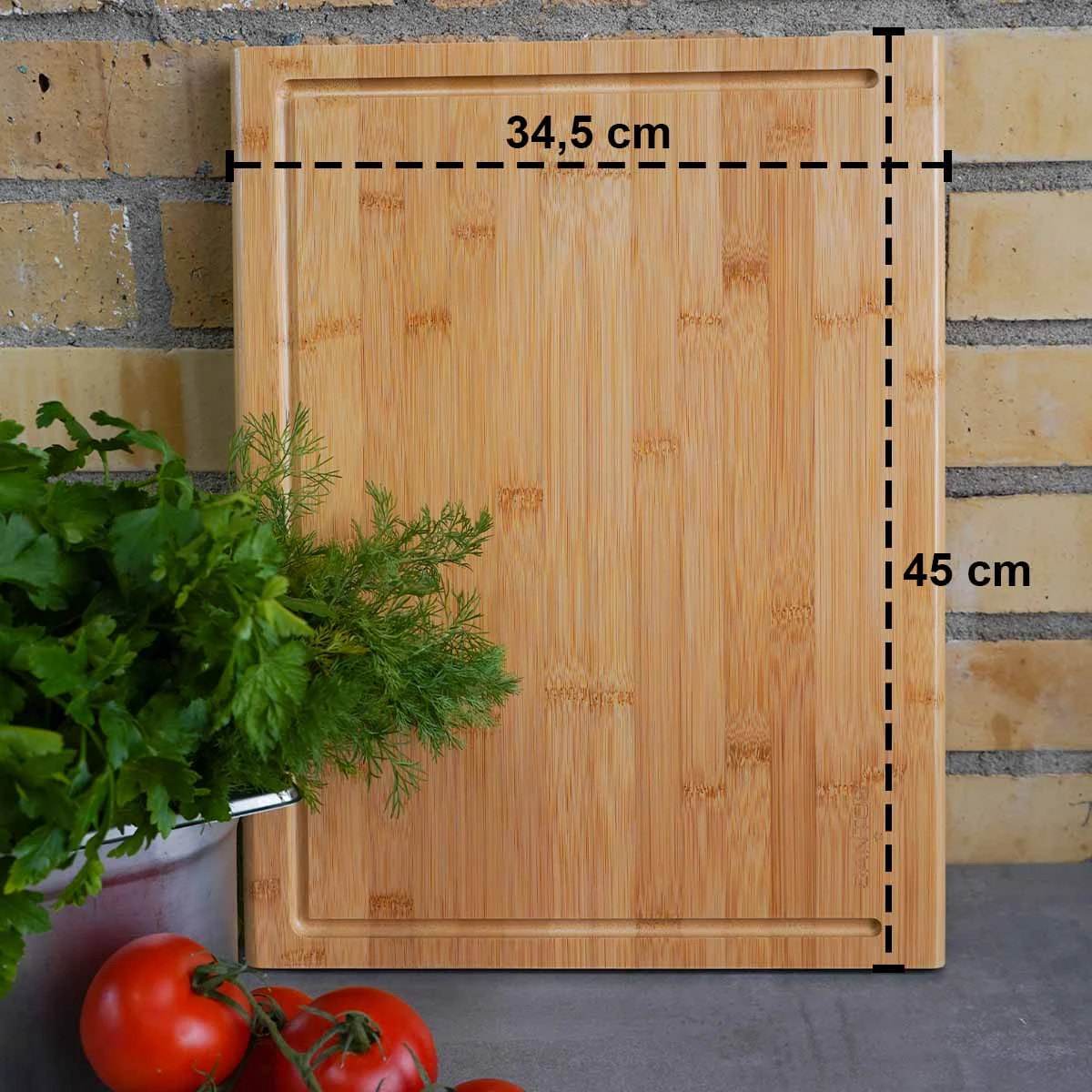 SANTOS Schneidebrett Bambus 45 X 34,5 X 2,5 Cm 4 SANTOS Schneidebrett Bambus 45 X 34,5 X 2,5 Cm – Bild 2